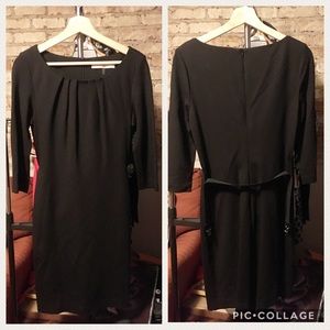Trina Turk Front Pleat Black A-line Dress